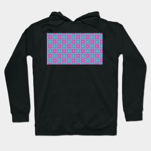 Tiled Blue and Purple Pixel Pattern Hoodie